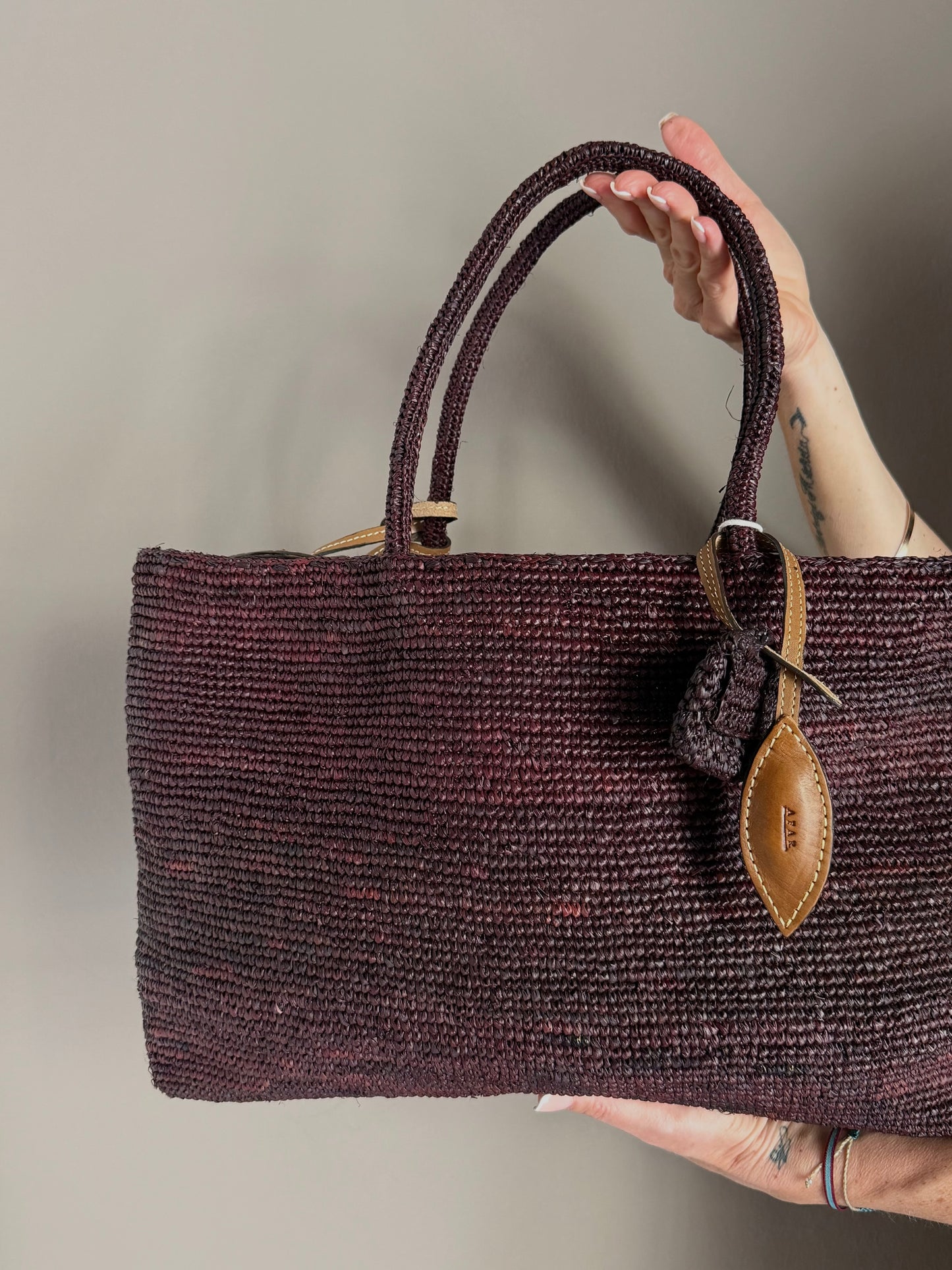 Borsa in Rafia Alma Ebony