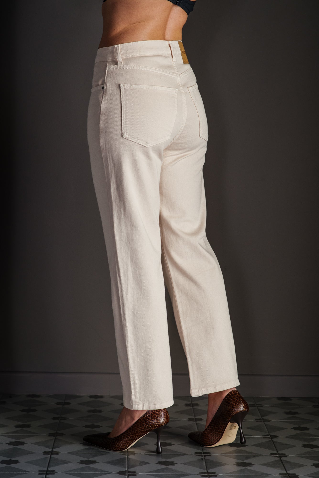 Pantalone 5 tasche in cotone Milk