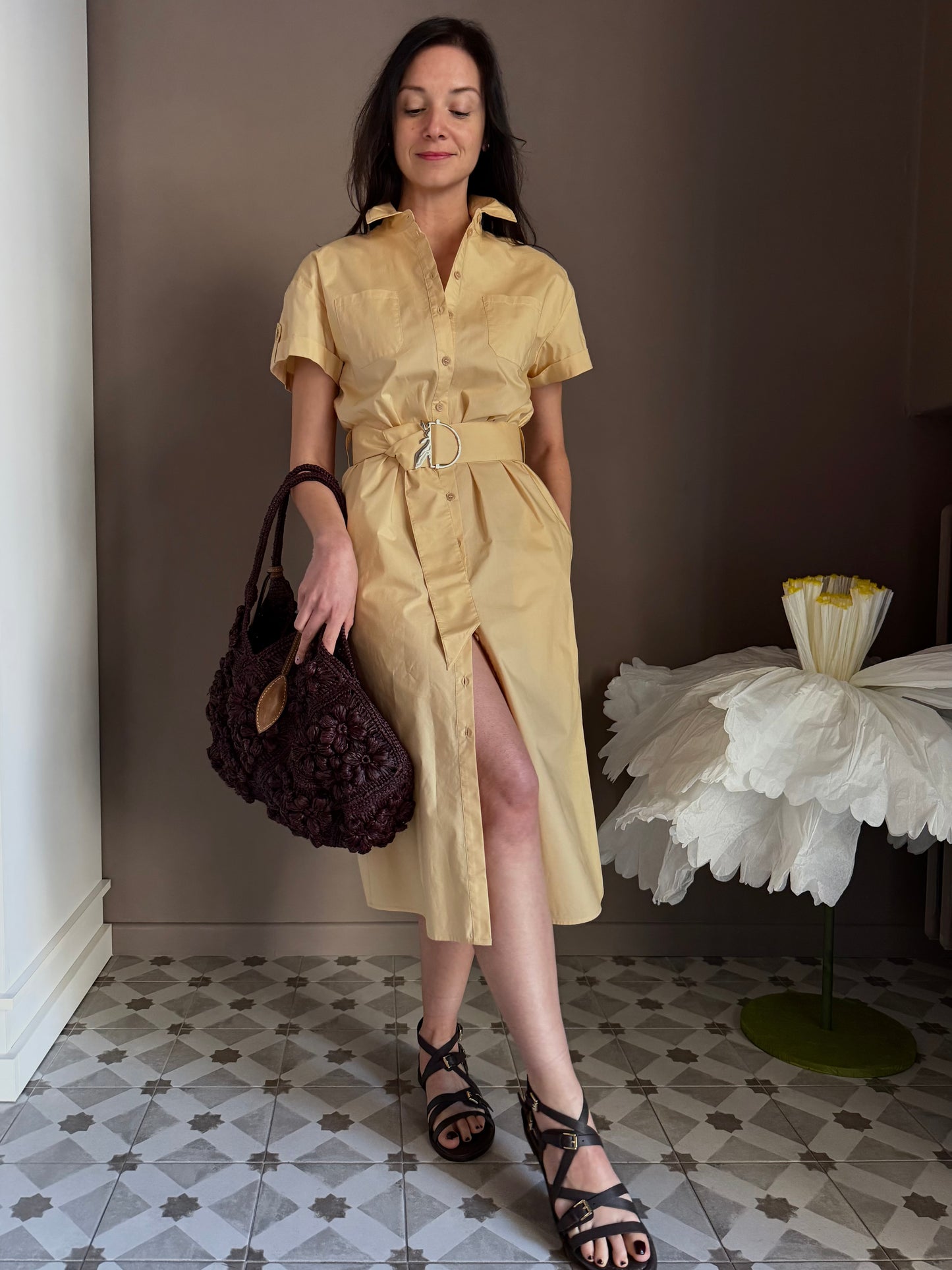 Chemisier in Cotone "Desert Sand"