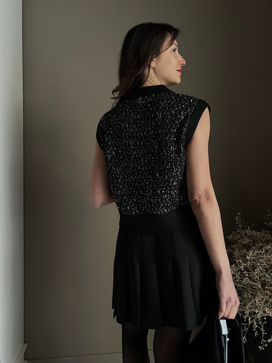 Gilet in maglia con paillettes