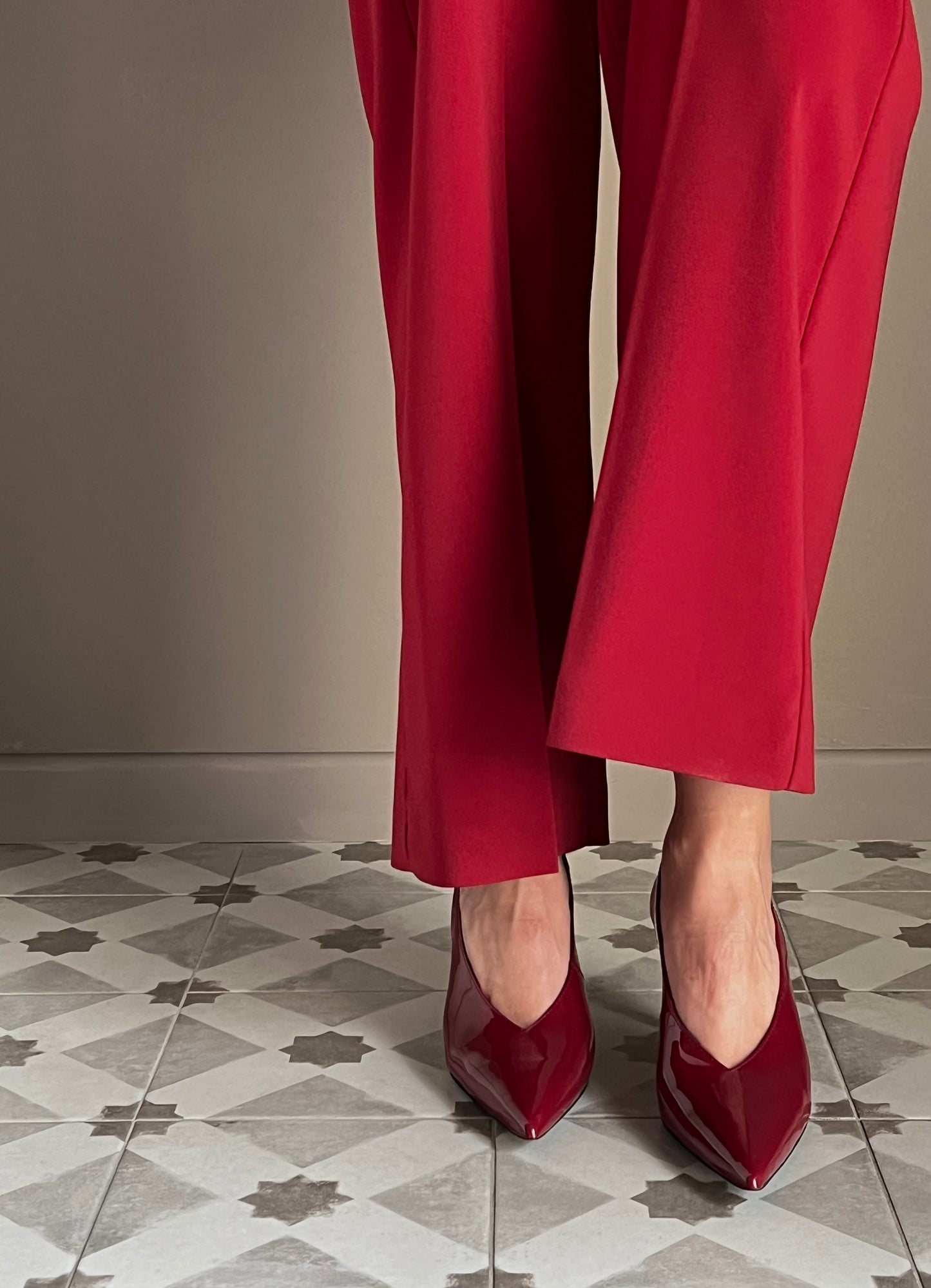 Slingback in vernice glossy Red