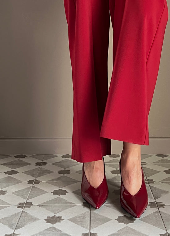 Slingback in vernice glossy Red