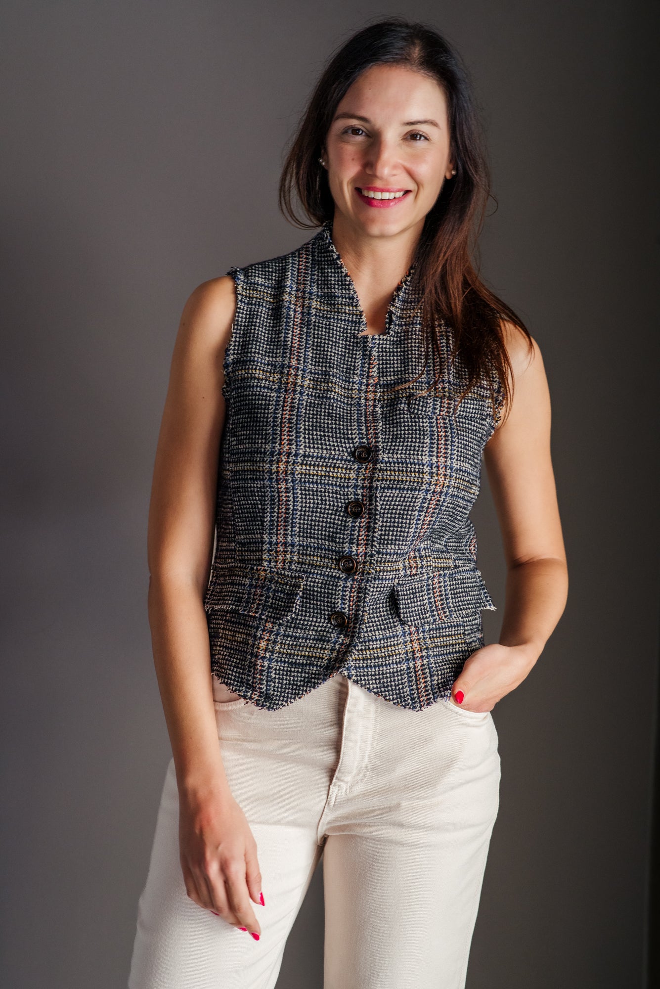 Gilet sagomato in misto lana A. Santi