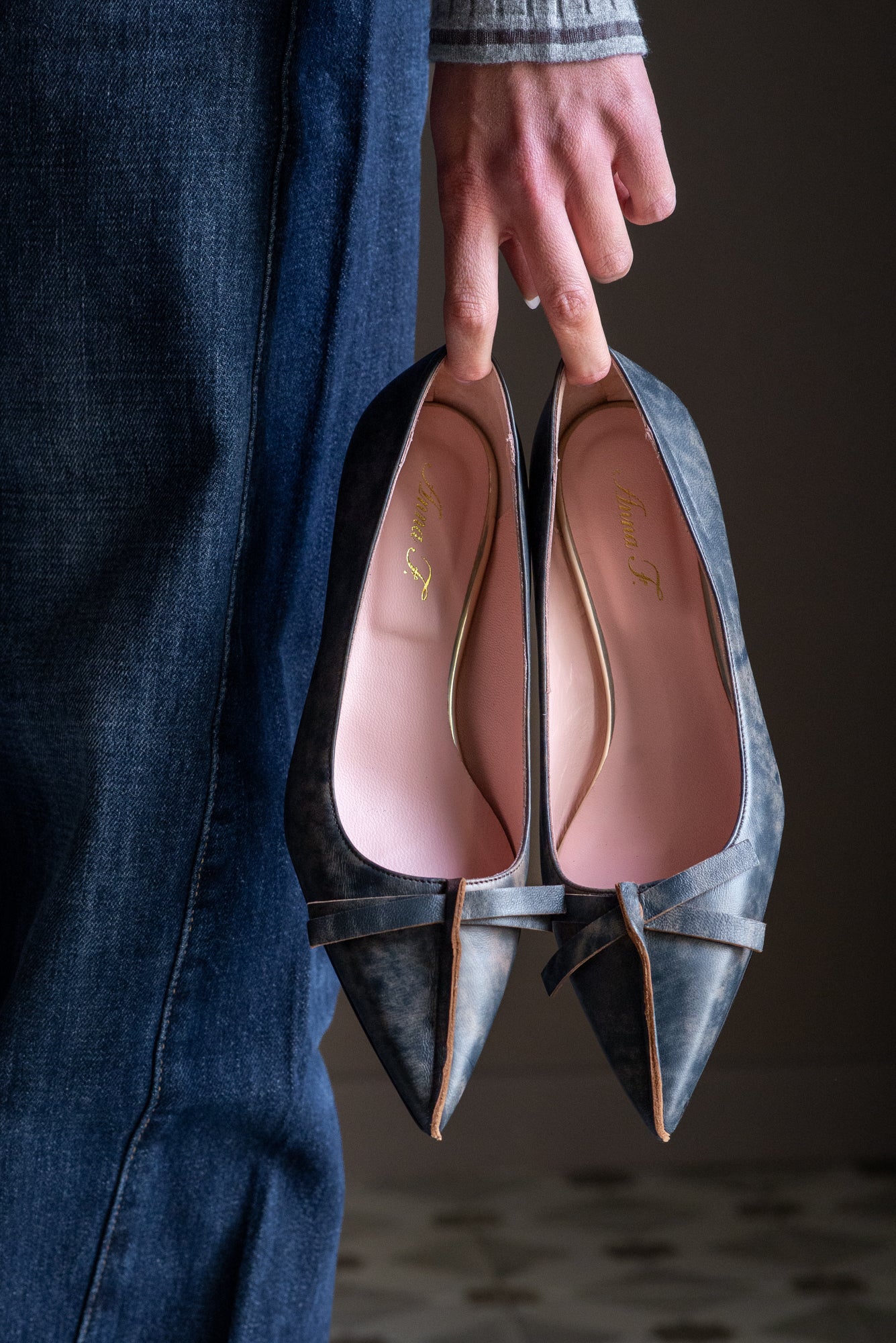 Décolleté Anna F. in Pelle Vintage