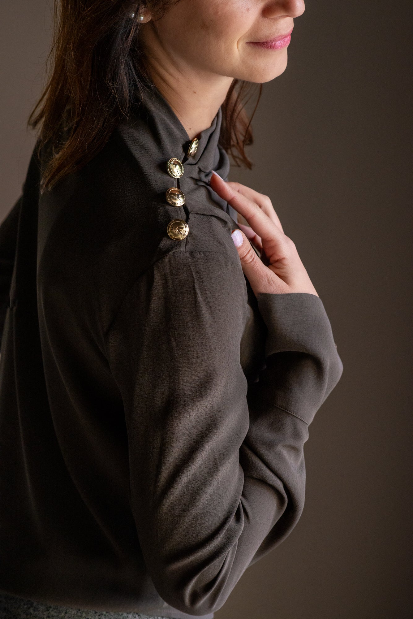 Camicia Fluida con Bottoni dorati – Patrizia Pepe