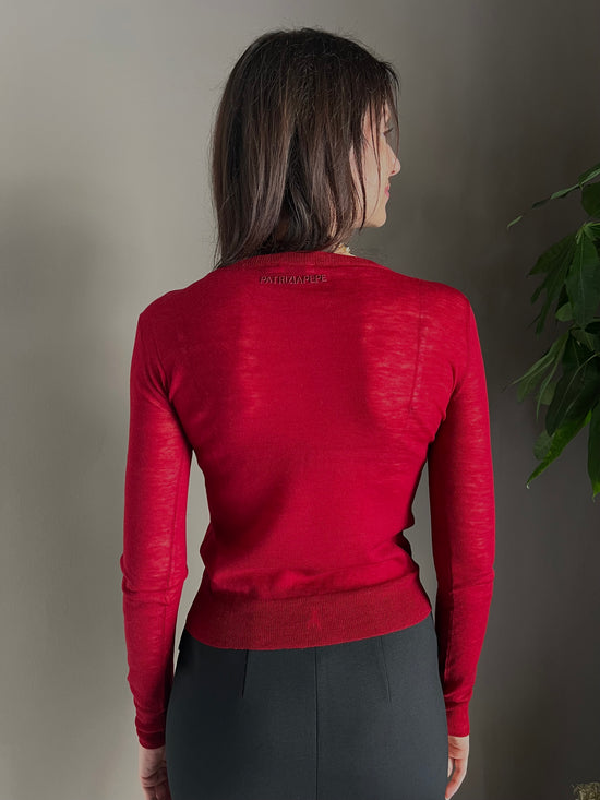 Maglia ultra fine in lana con scollo a barca