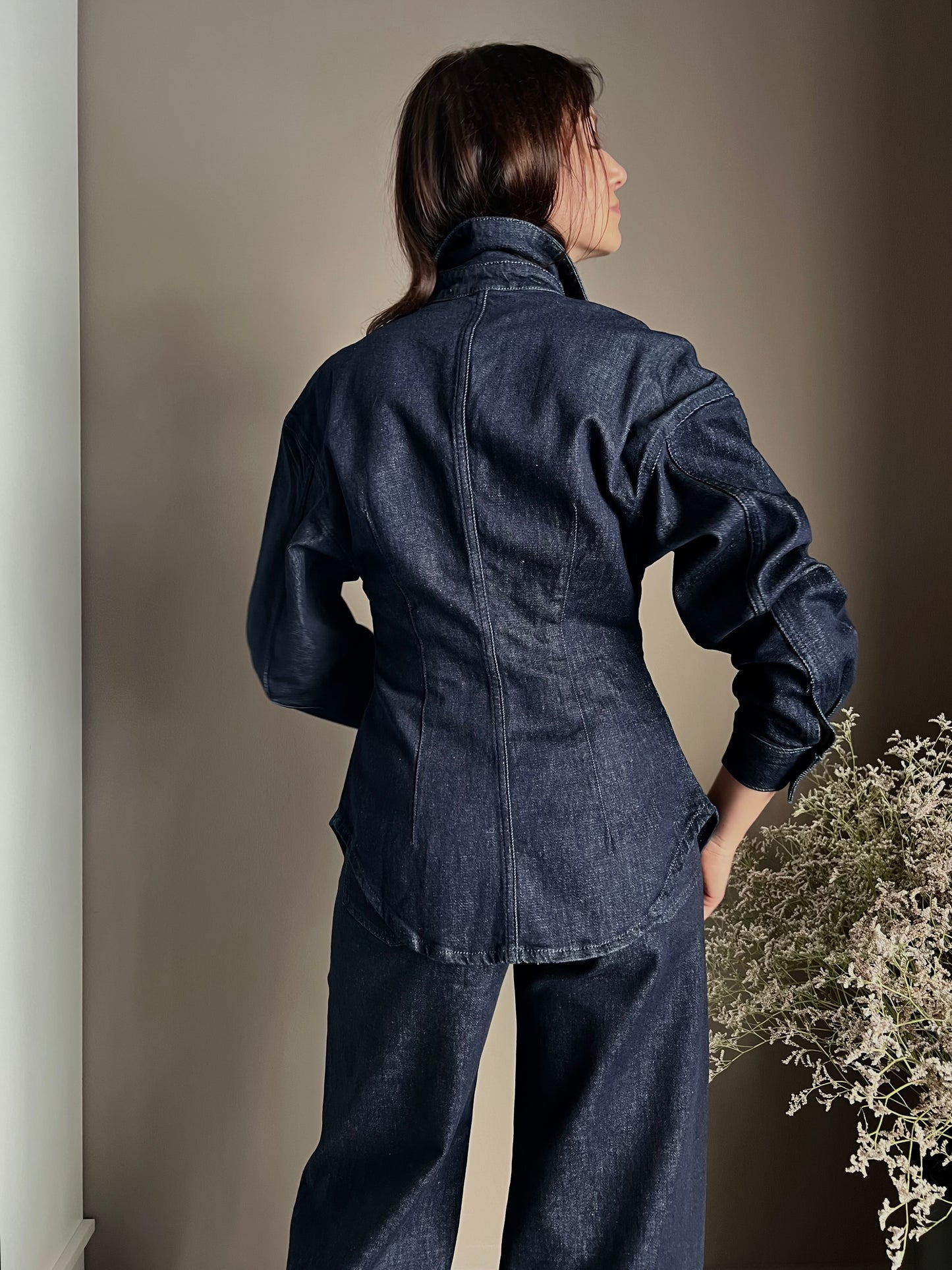 Camicia in Denim con maniche a baloon