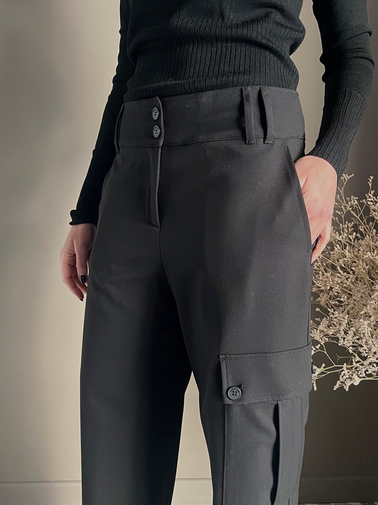 Pantalone cargo nero Alessia Santi