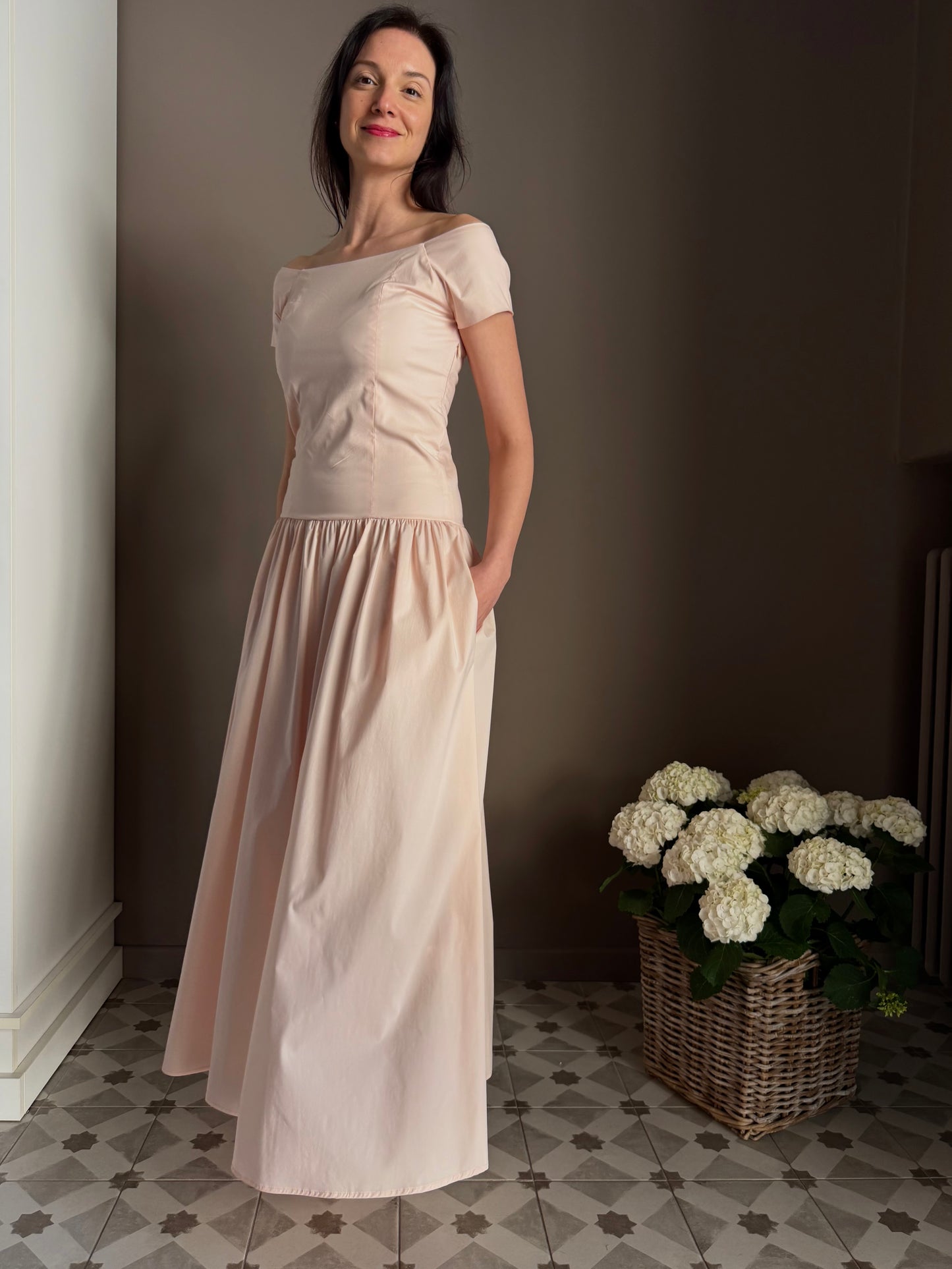 Abito in cotone lungo Petal