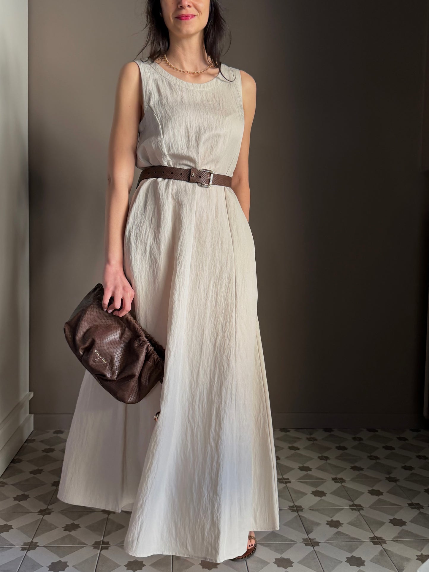 Clutch in Pelle Stampa Pitone – Testa di Moro