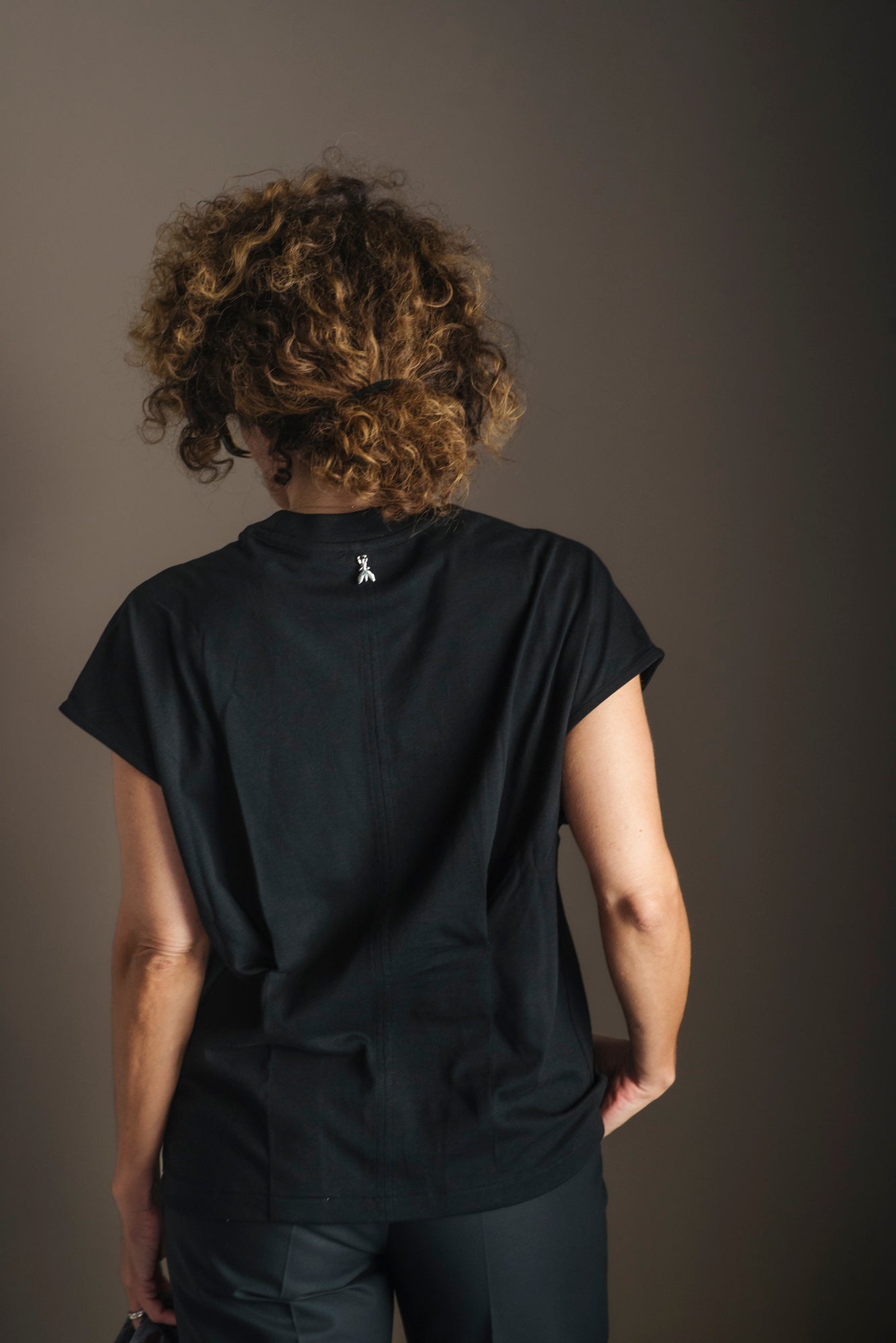 T-shirt in cotone oversize nera