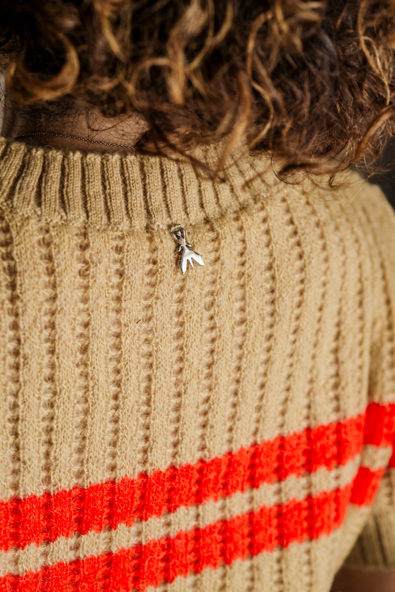 Maglia a coste beige Orange