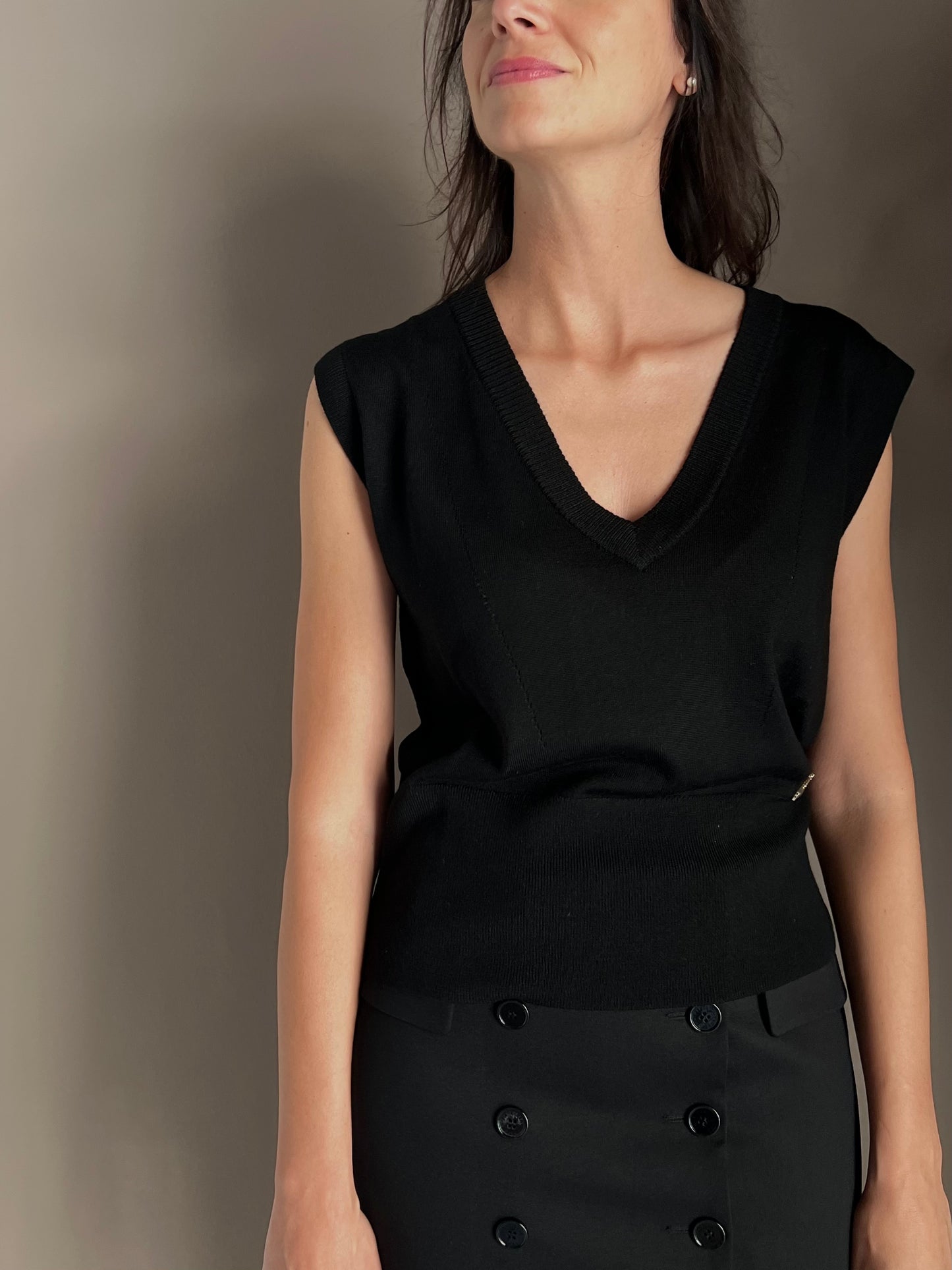 Gilet in lana scollo a V