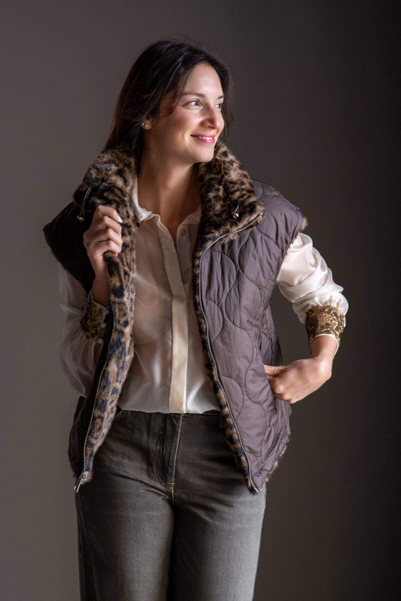Gilet ecofur reversibile