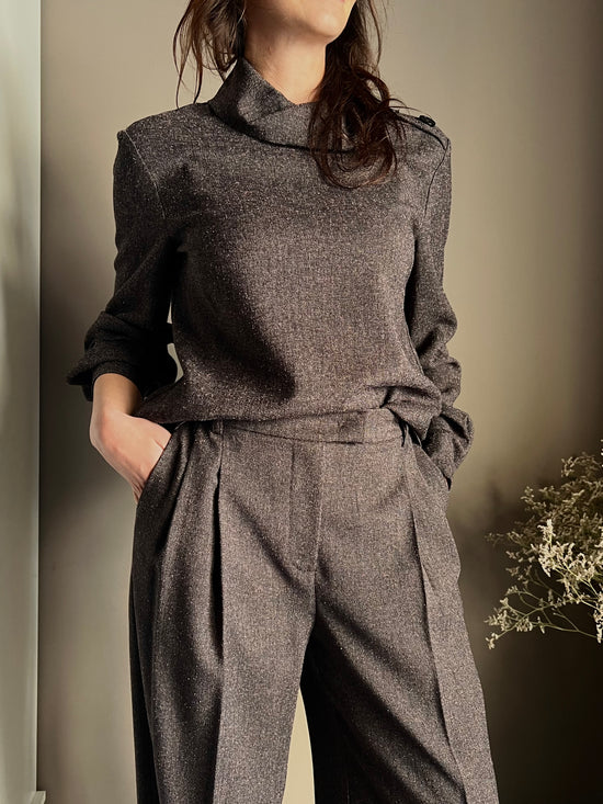 Pantaloni strutturati con pieghe