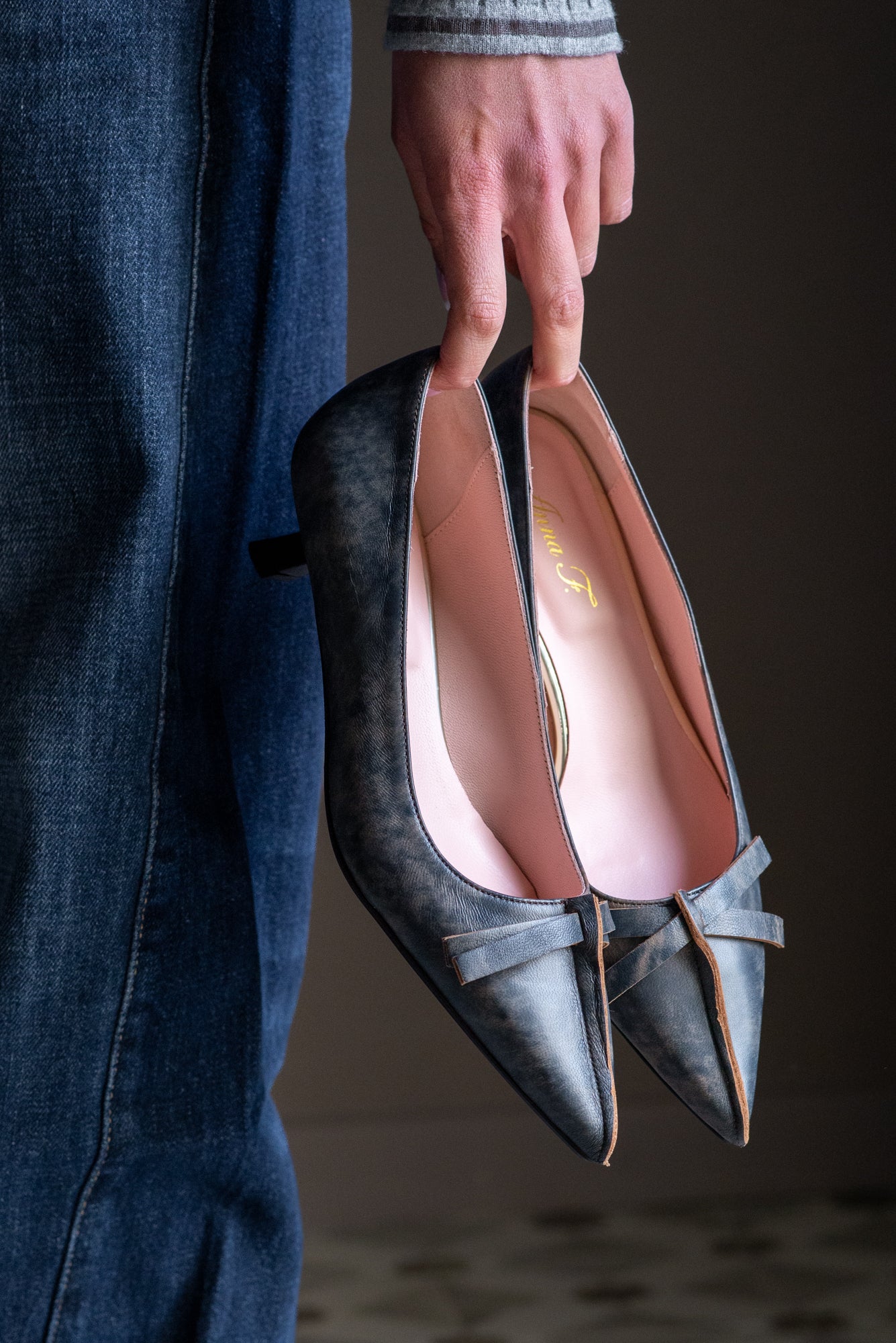 Décolleté Anna F. in Pelle Vintage