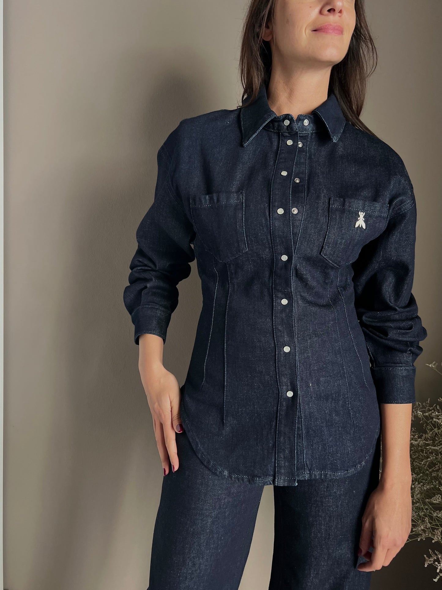 Camicia in Denim con maniche a baloon