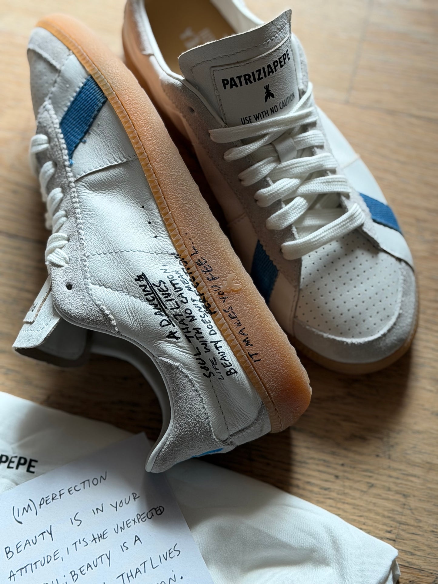 Skin sneakers White-blue