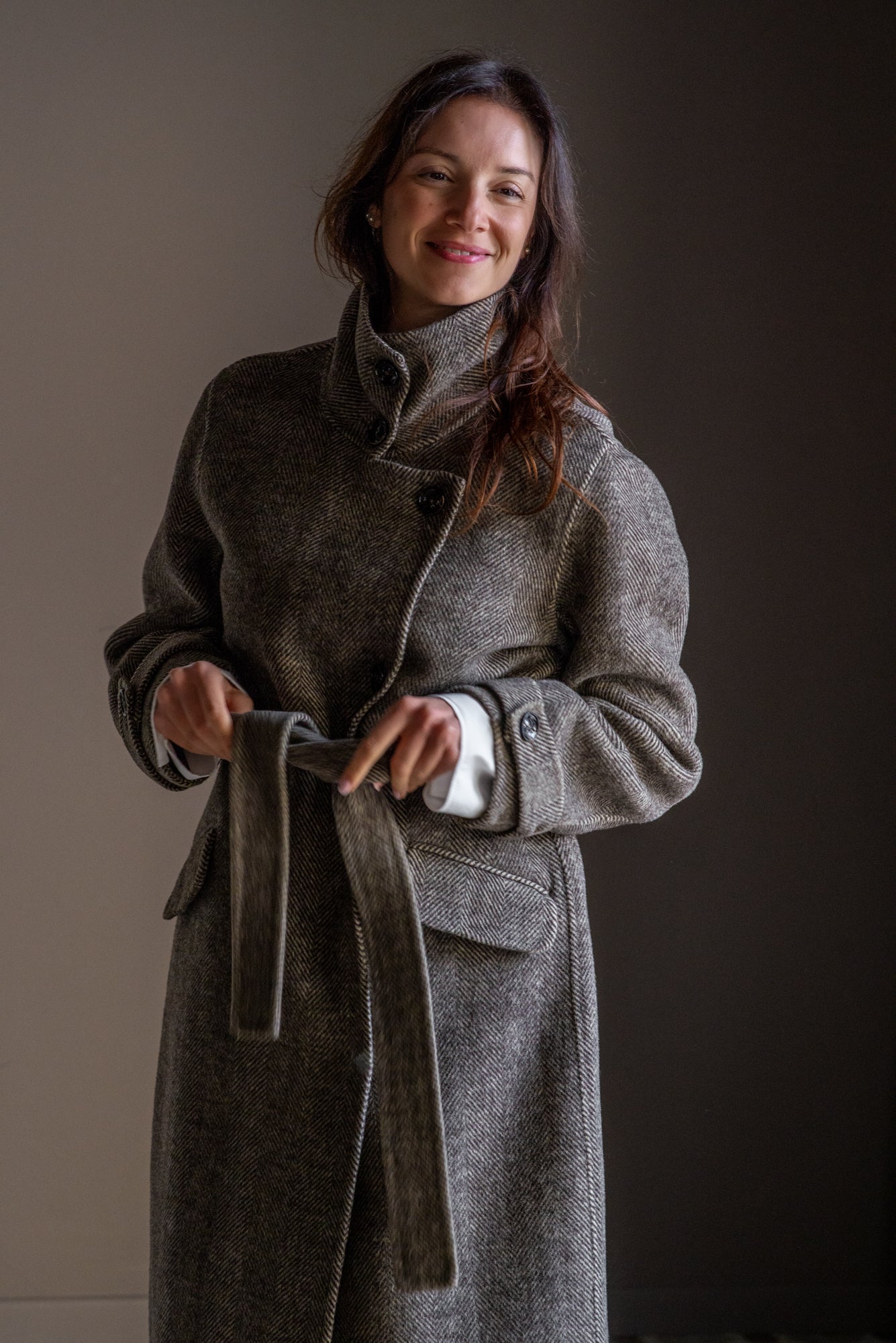 Cappotto Lungo a Spina di Pesce – Alessia Santi