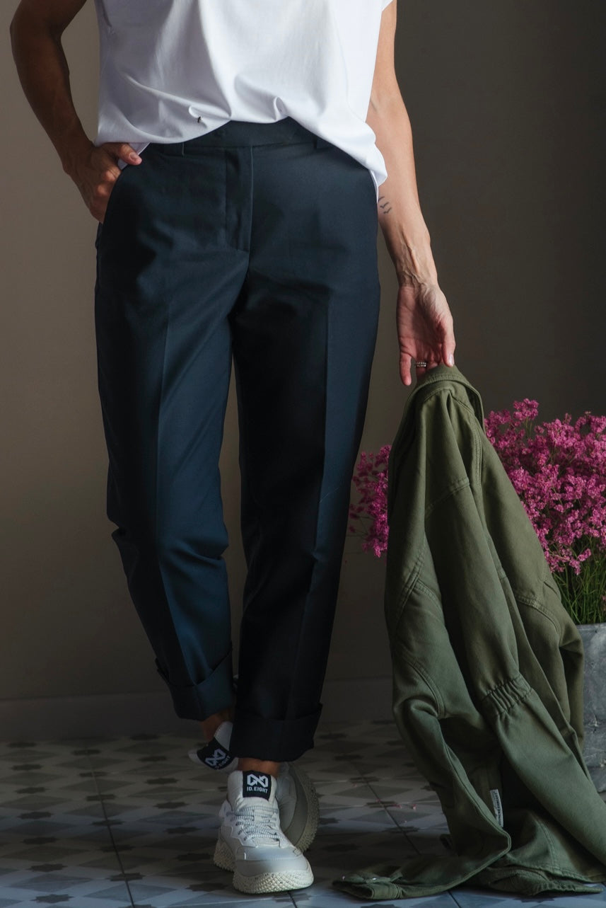 Pantalone chino in cotone nero