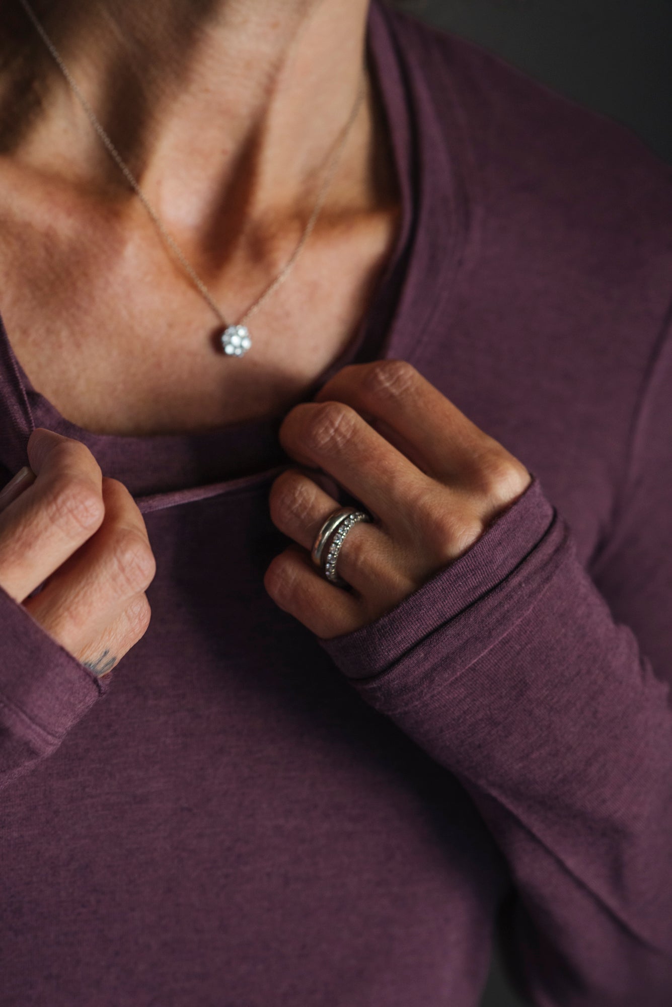 Girocollo soft Touch in Cashmere e Viscosa - Malva