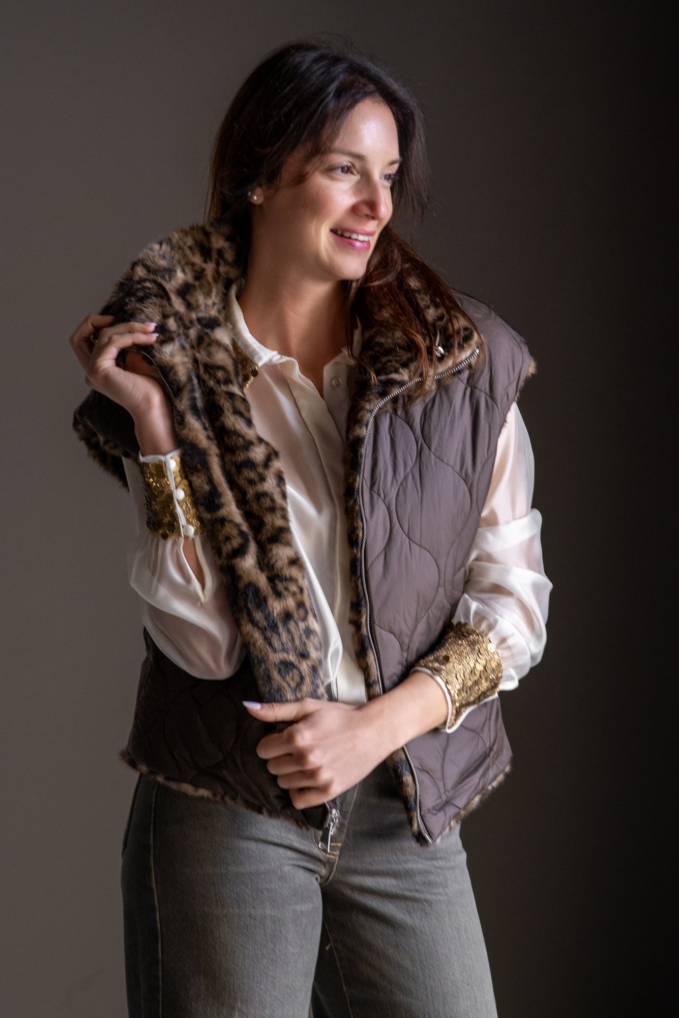Gilet ecofur reversibile
