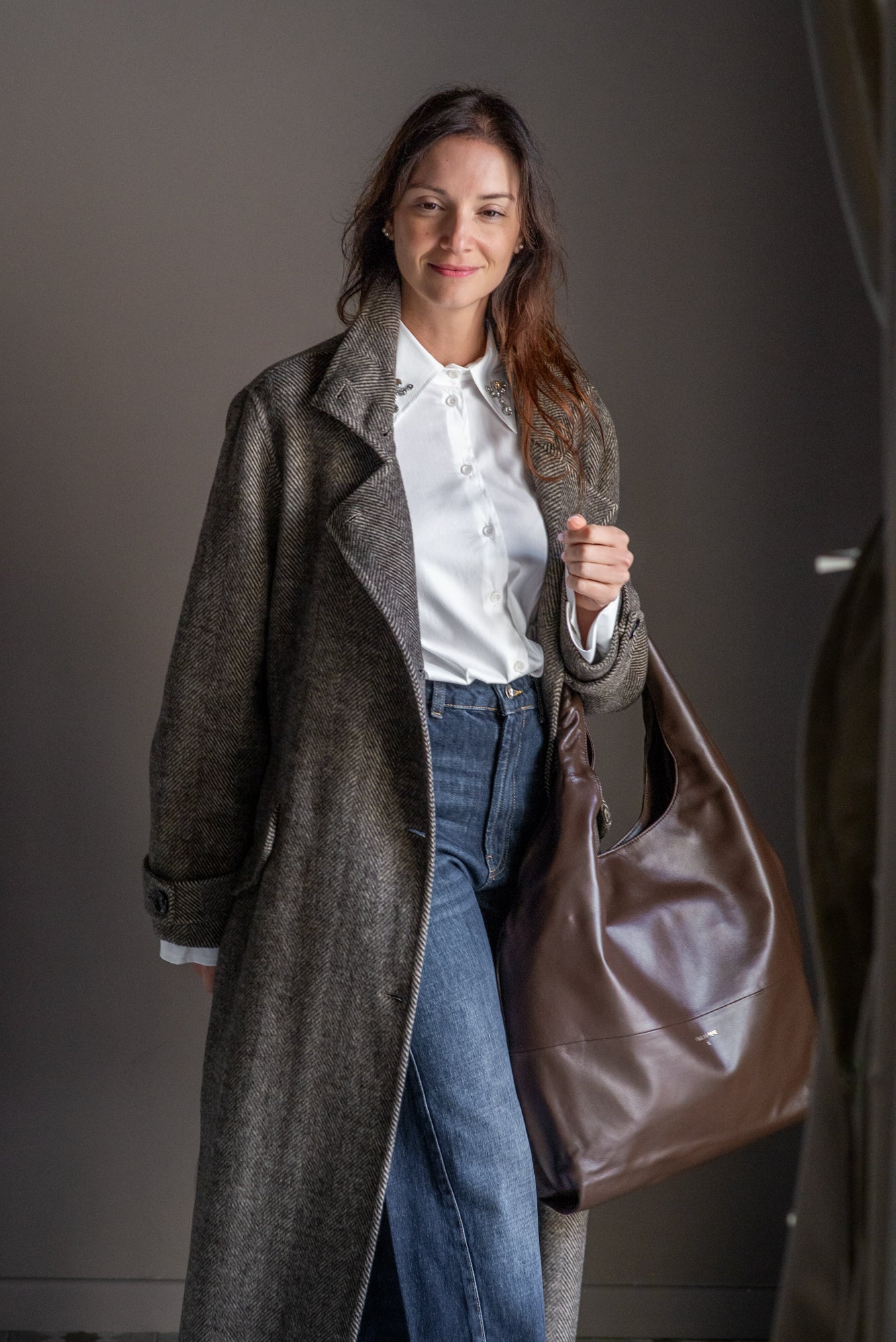 Borsa Hobo in pelle Patrizia Pepe Moro