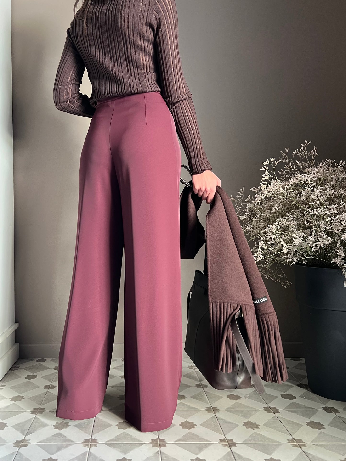 Pantalone in crepe Saba vita alta