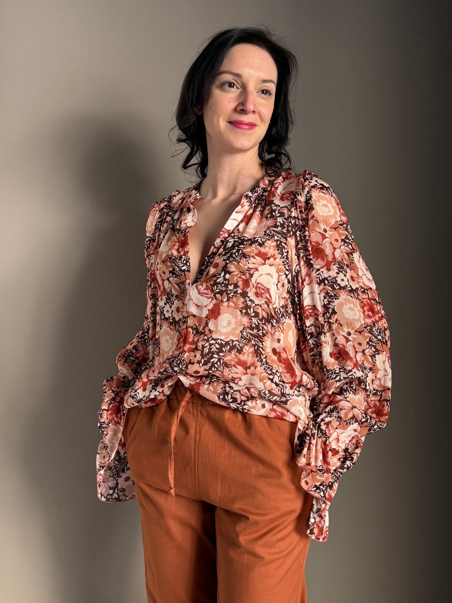 Camicia in Chiffon Floreale