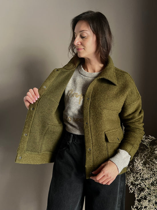 Giacca in lana cotta verde Noumeno Concept