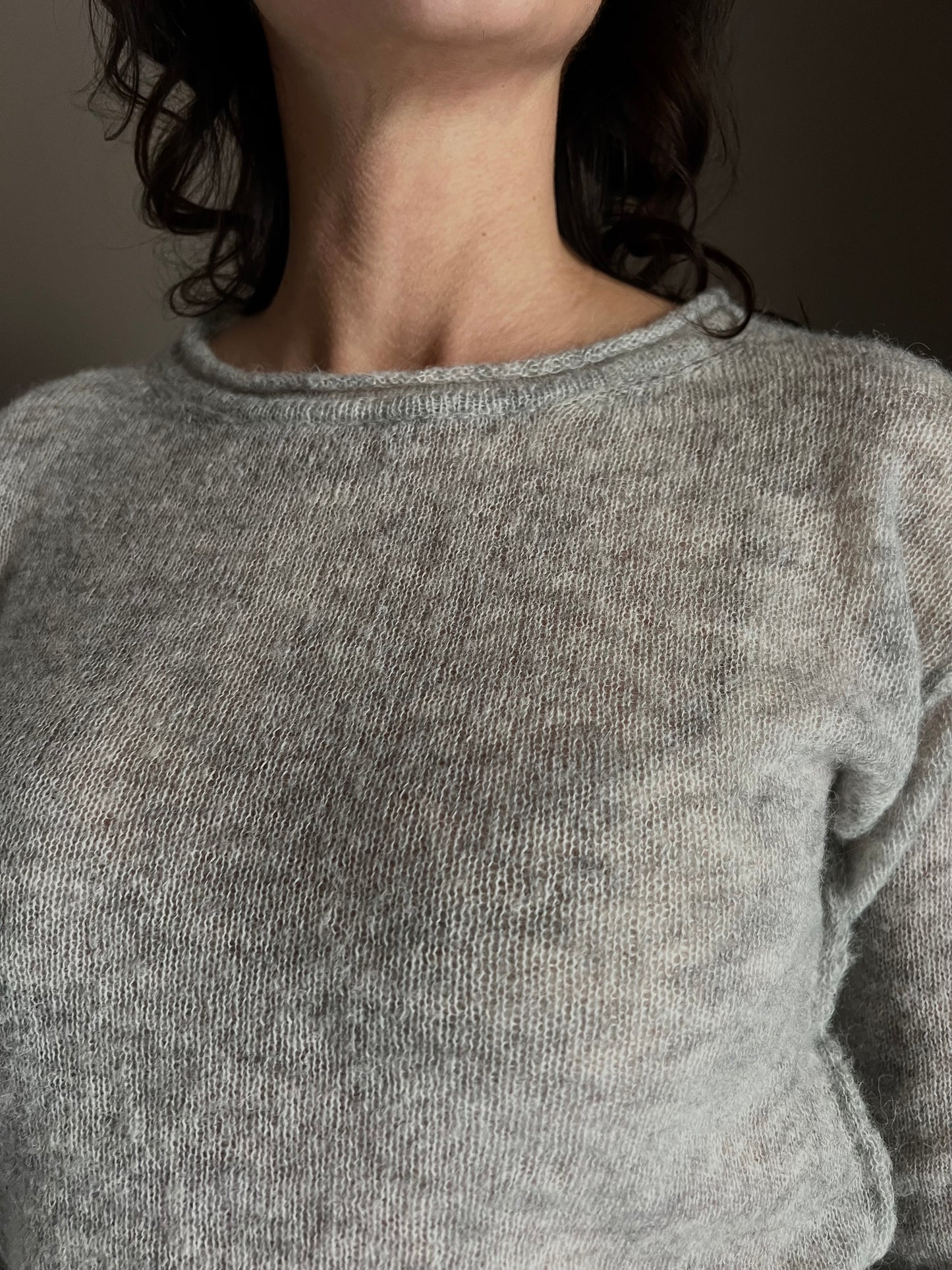 Maglia girocollo in lana e alpaca Noumeno Concept grigio perla