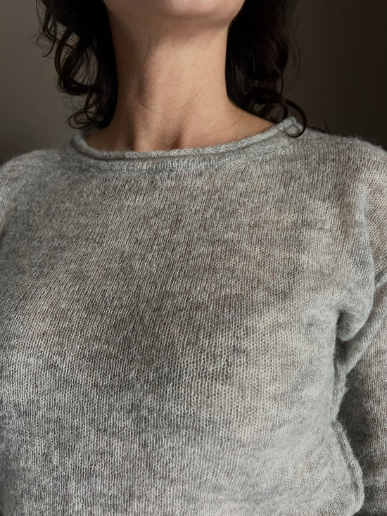 Maglia girocollo in lana e alpaca Noumeno Concept grigio perla