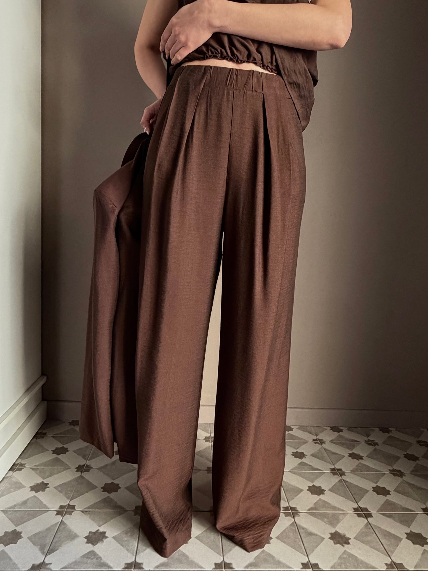 Pantalone Wide-Leg So Allure – cioccolato