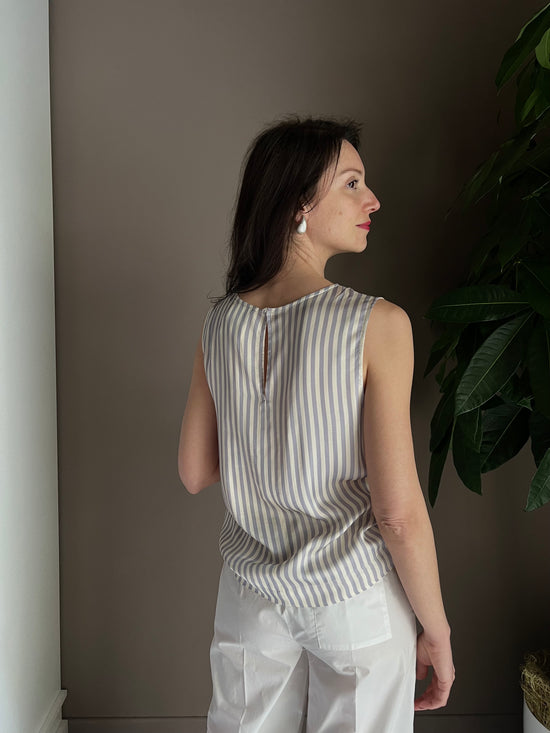 Blusa rigata in viscosa