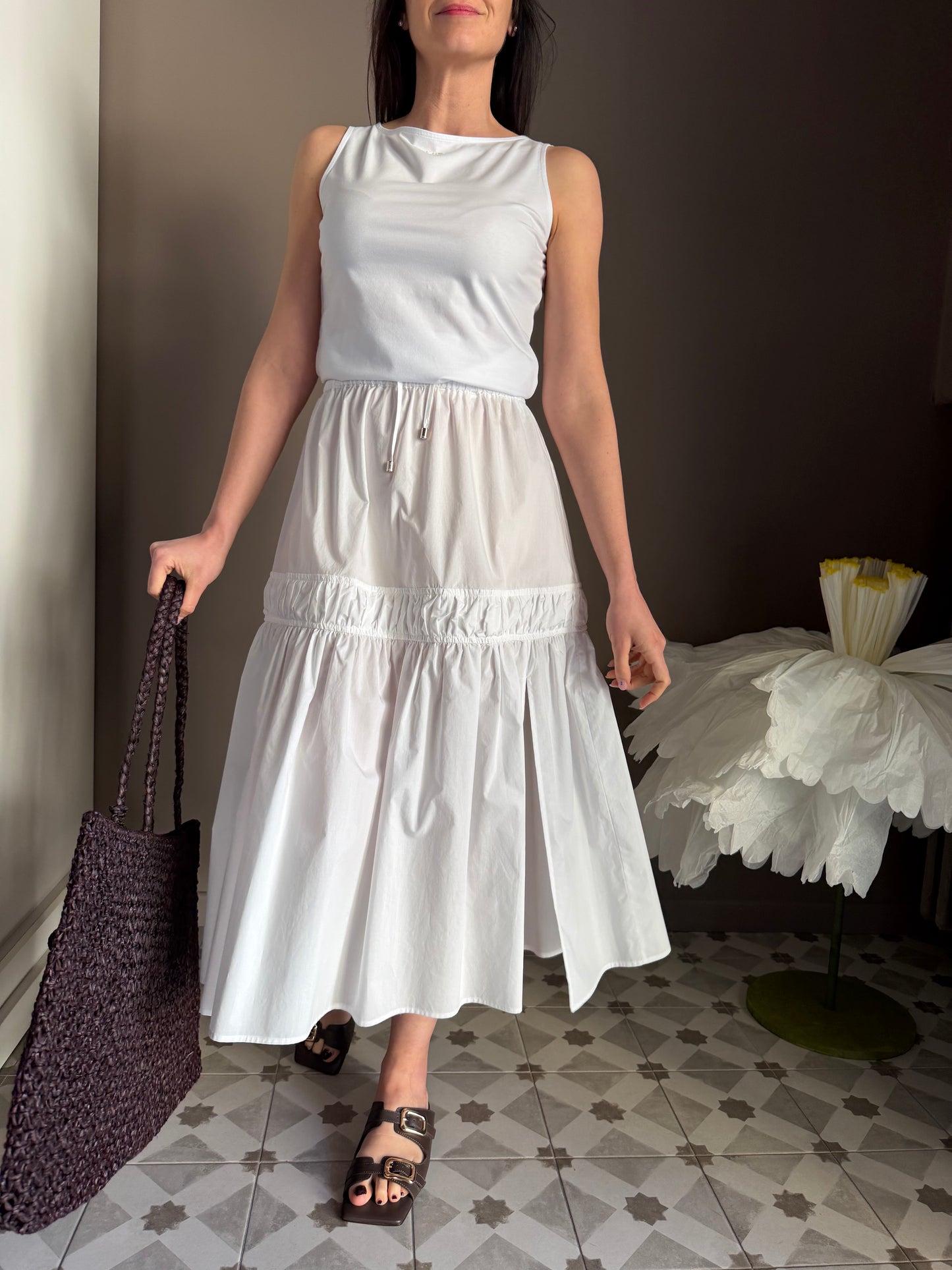Gonna in Popeline di Cotone Bianca – Patrizia Pepe