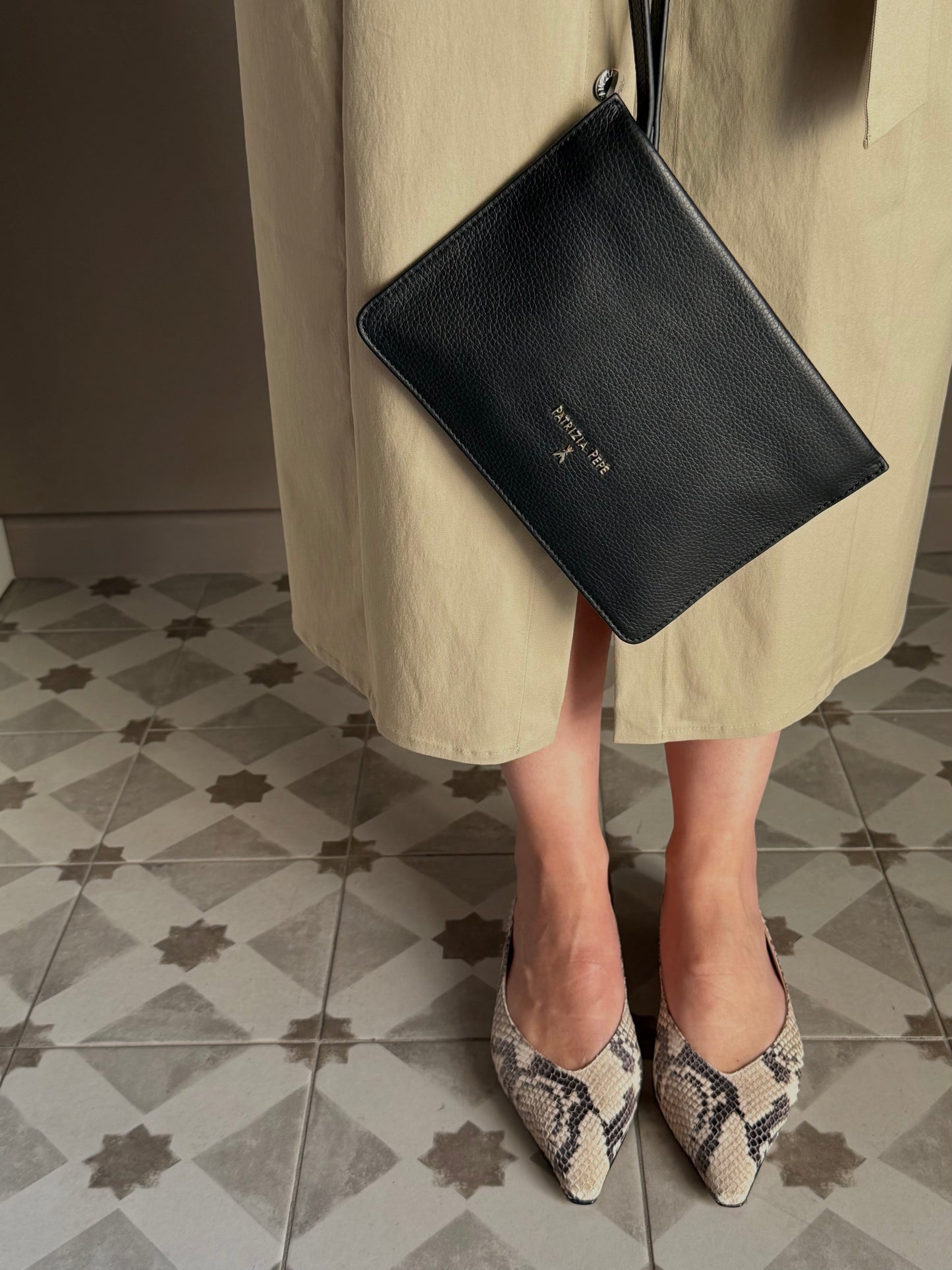 Ballerina flat in pelle stampa pitone