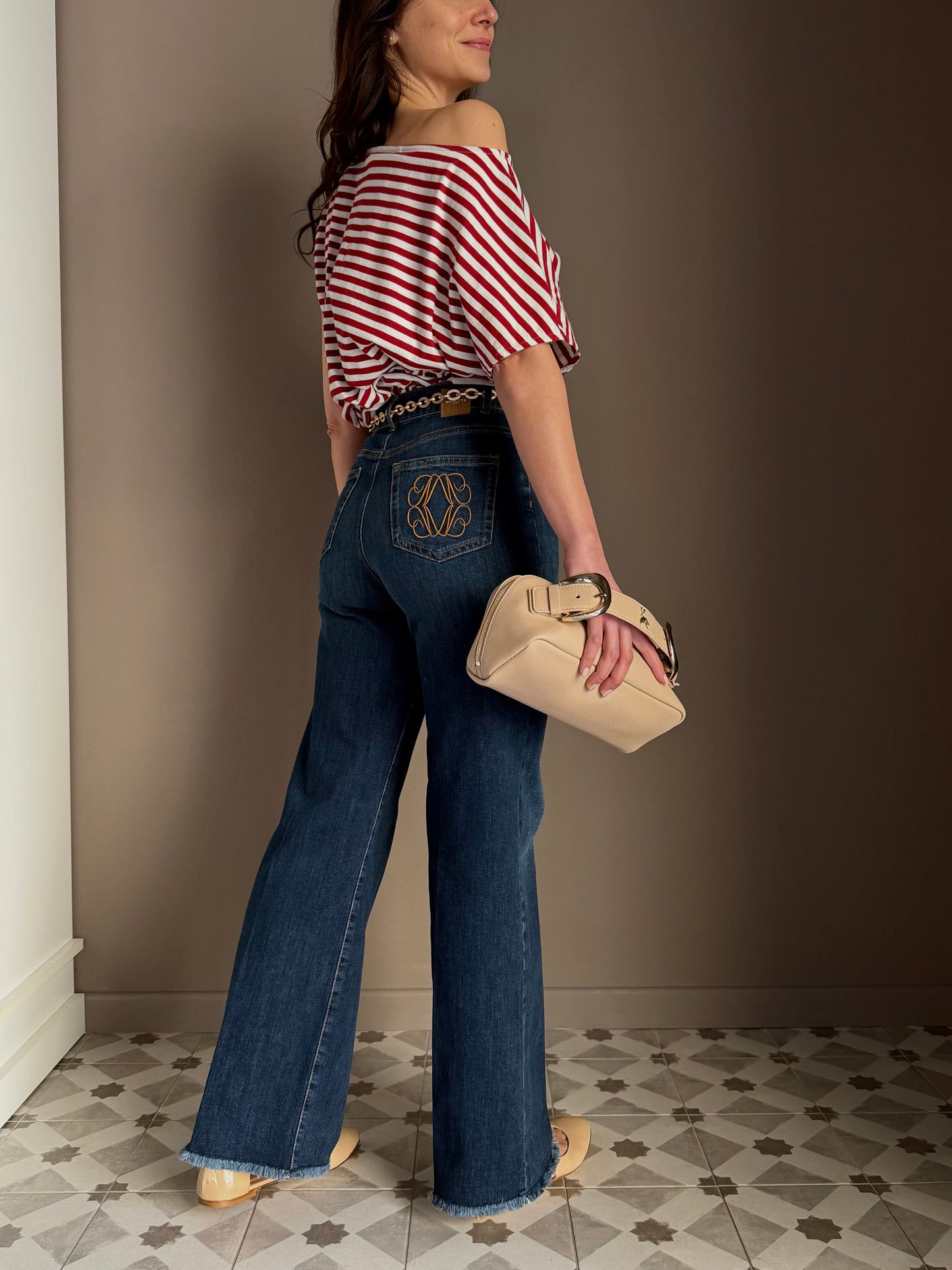 Borsa a mano con doppia fibbia