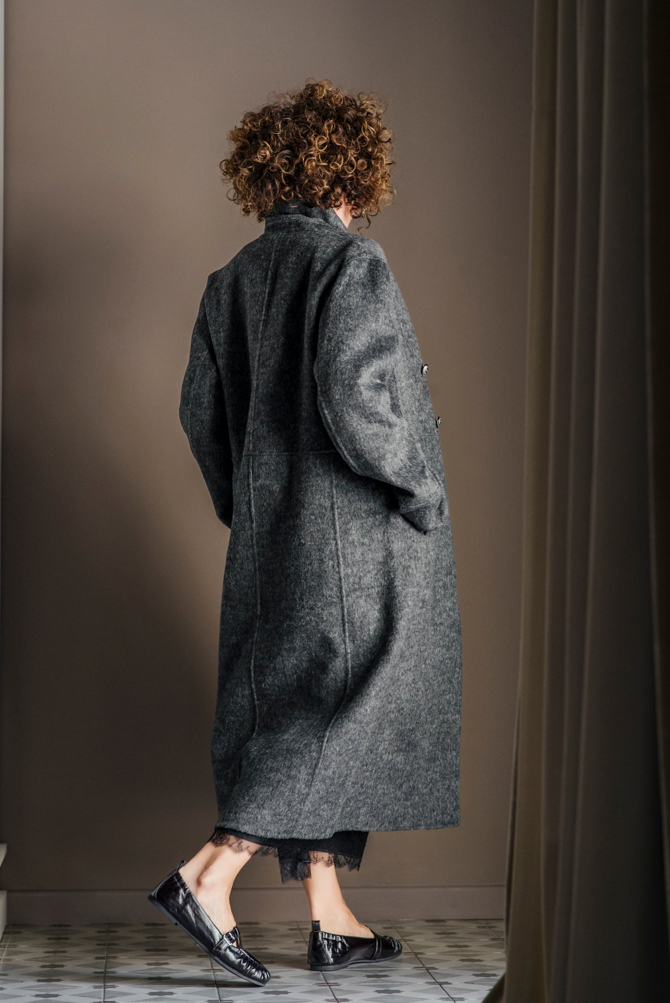 Cappotto doppio petto in panno di lana