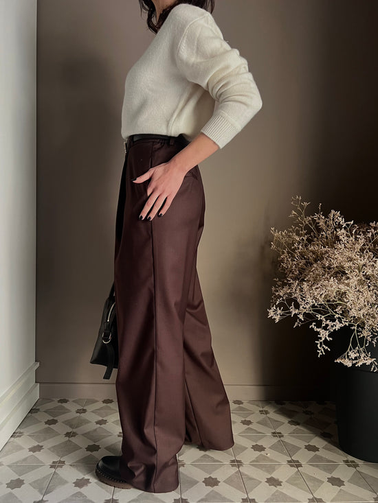 Pantalone a palazzo city chic fondente