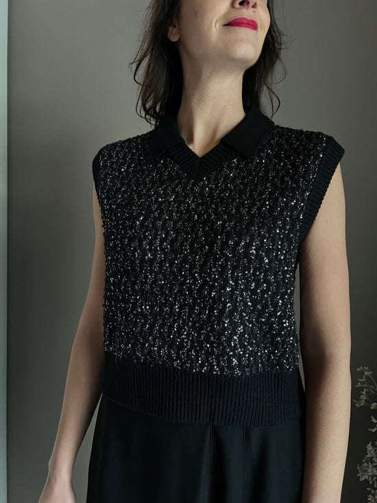 Gilet in maglia con paillettes