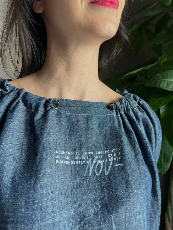 Blusa chambray manica corta