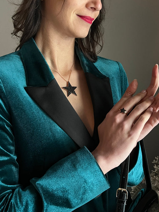 Giacca in velluto Gree con rever a contrasto