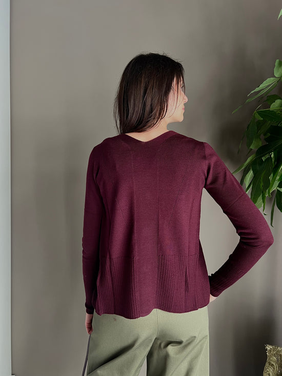 Cardigan in pura lana Patrizia Pepe Purple Red