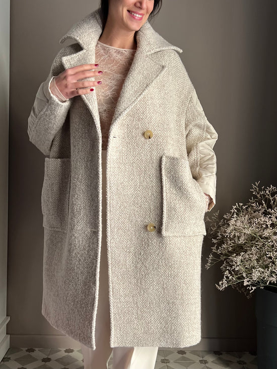 Cappotto midi in misto lana