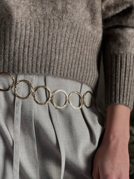 Maglia girocollo in Yak e Cashmere taupe