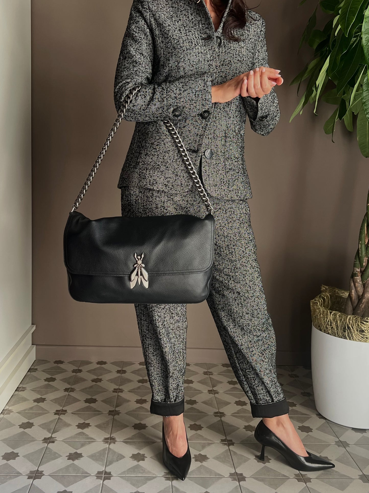 Borsa a spalla grande Fly con catena