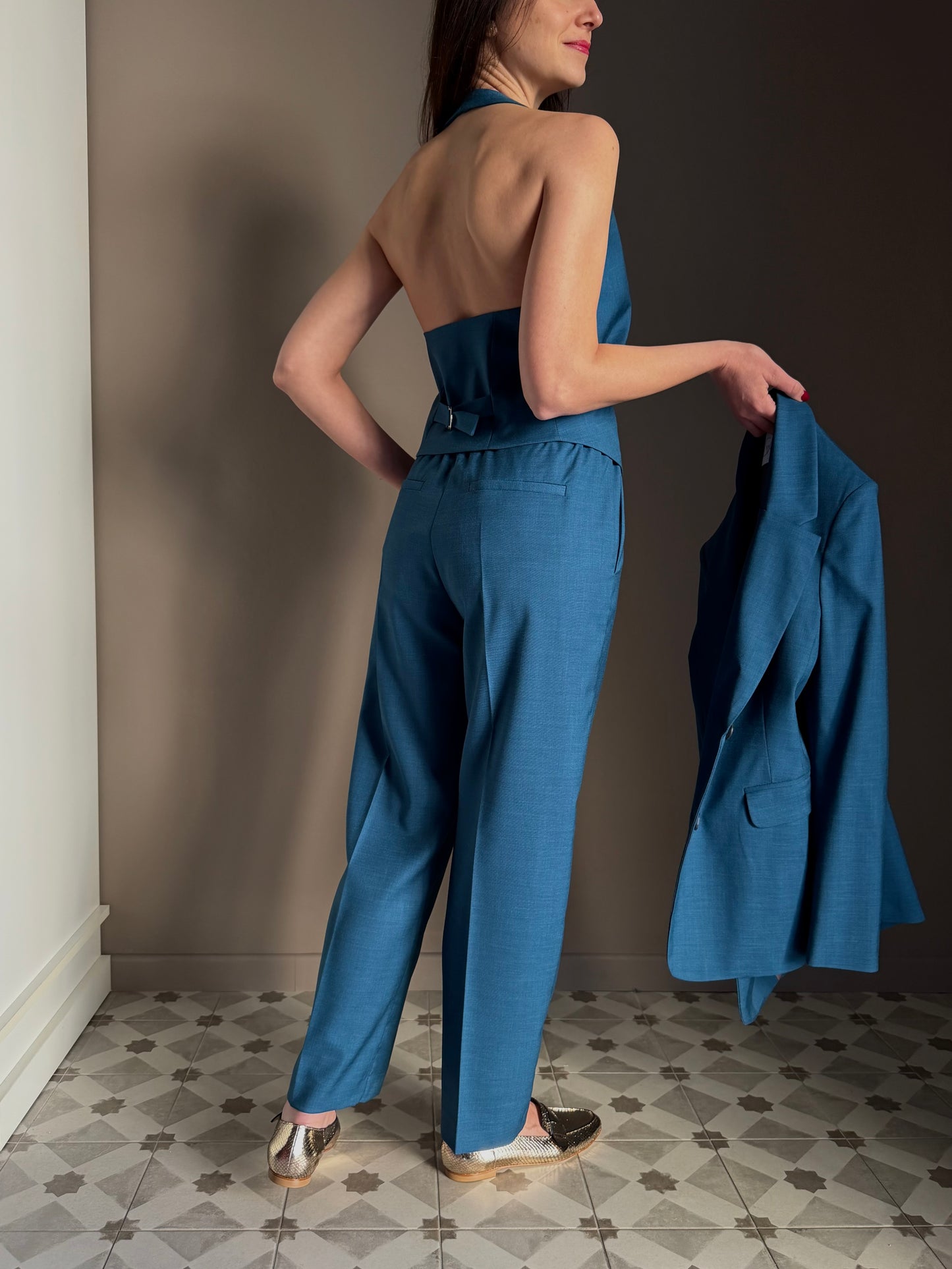 Pantalone con elastico Teal