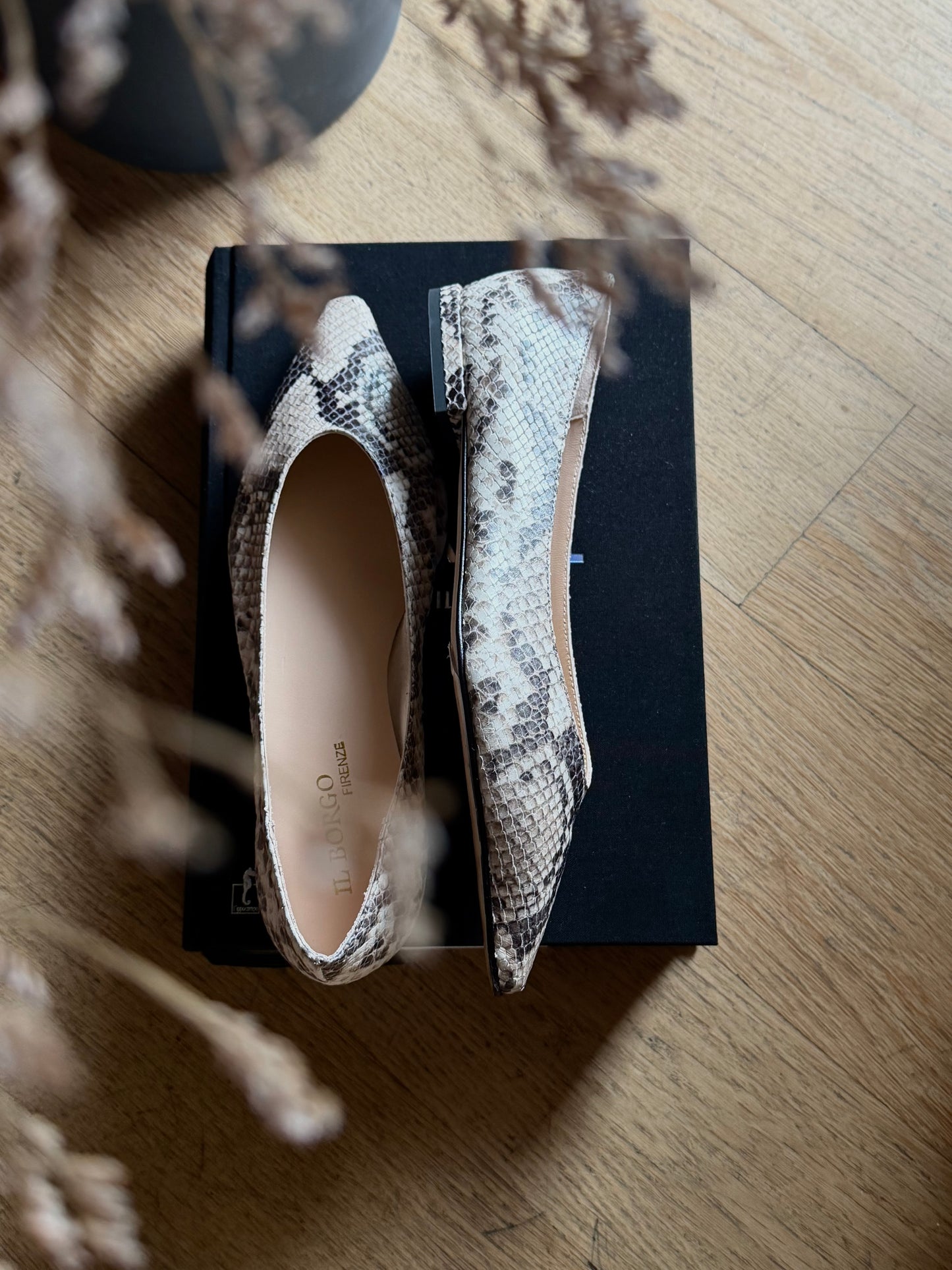 Ballerina flat in pelle stampa pitone