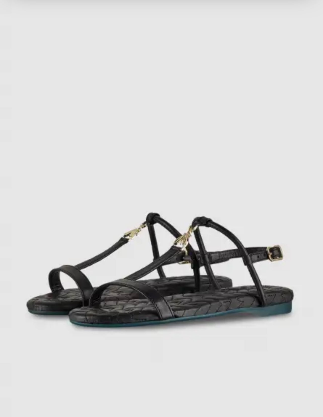 Sandalo flat in pelle nero