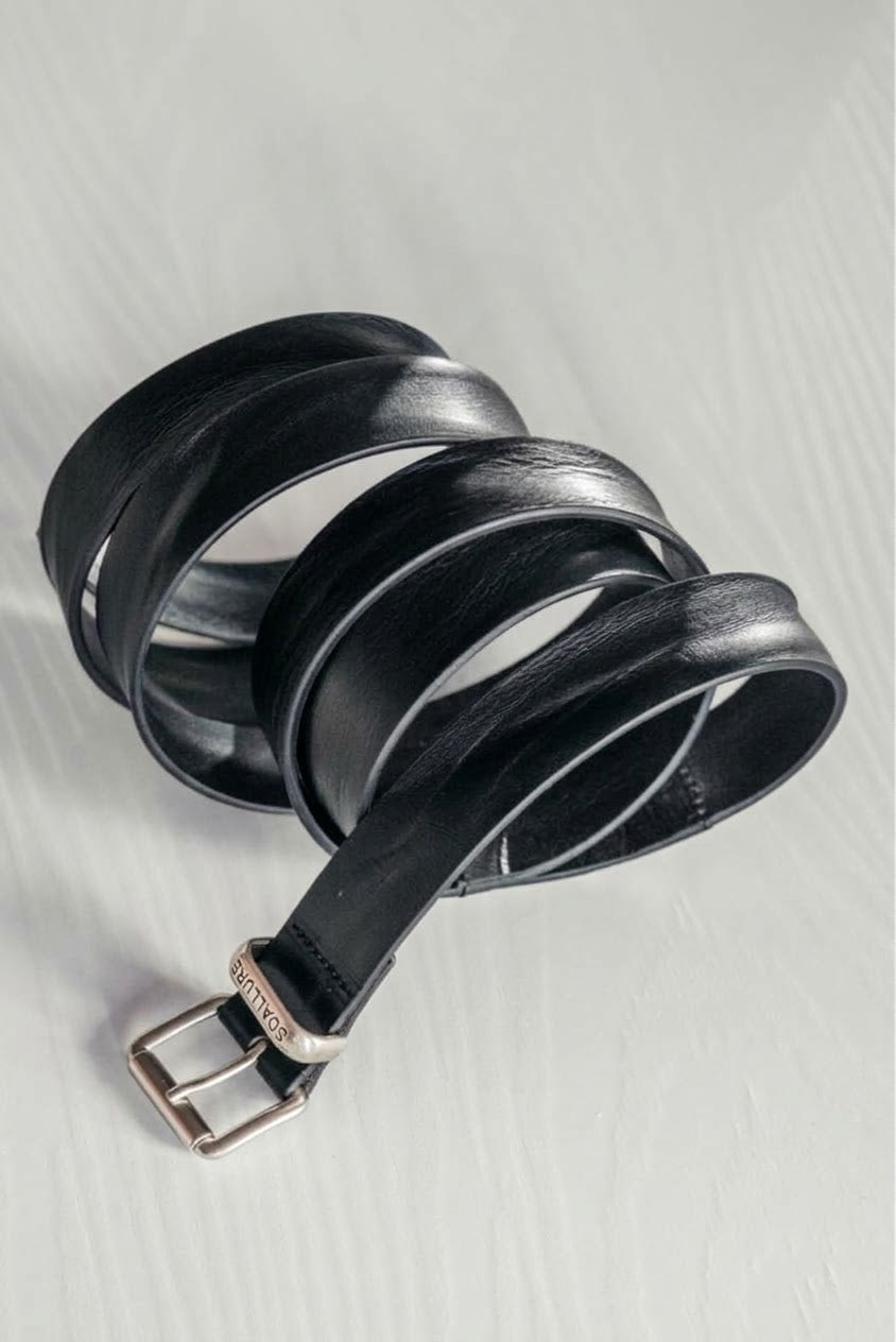 Cintura a doppio giro in pelle nera So Allure